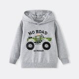 Boys' Car Print Hooded Long Sleeve Sweatshirt