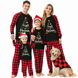 Red Plaid Christmas Tree Family Matching Christmas Pajamas for Adults, Kids & Pets