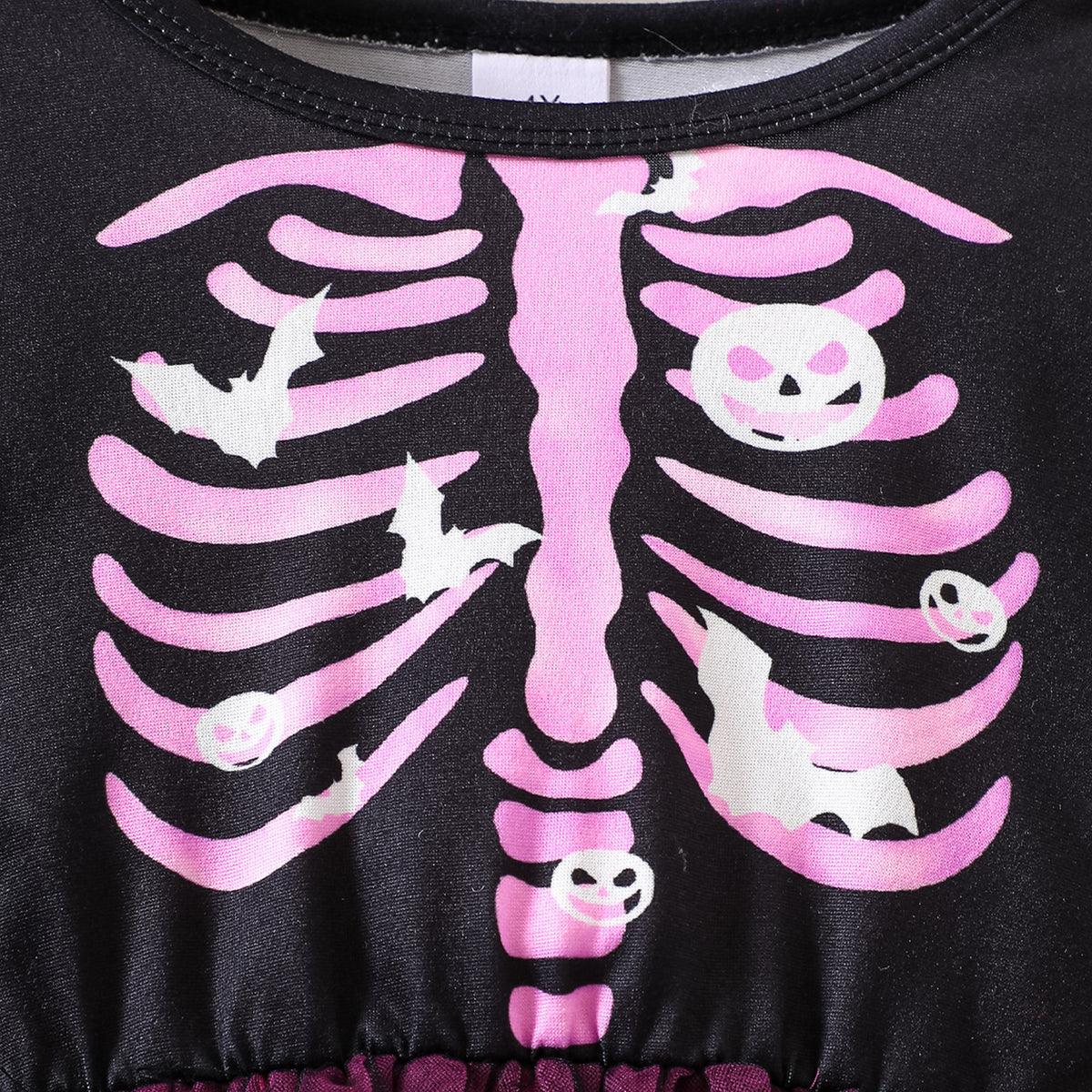 Halloween Skeleton Print Tulle Dress
