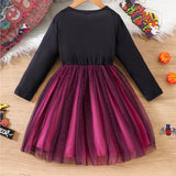 Halloween Skeleton Print Tulle Dress