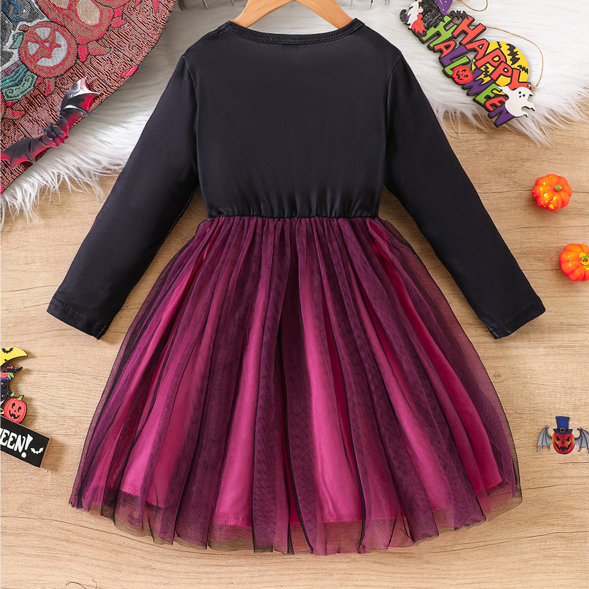 Halloween Skeleton Print Tulle Dress
