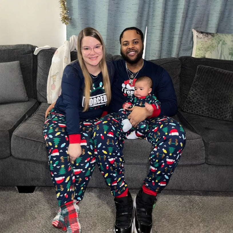 Christmas Hats Christmas Trees Print Family Matching Christmas Pajamas