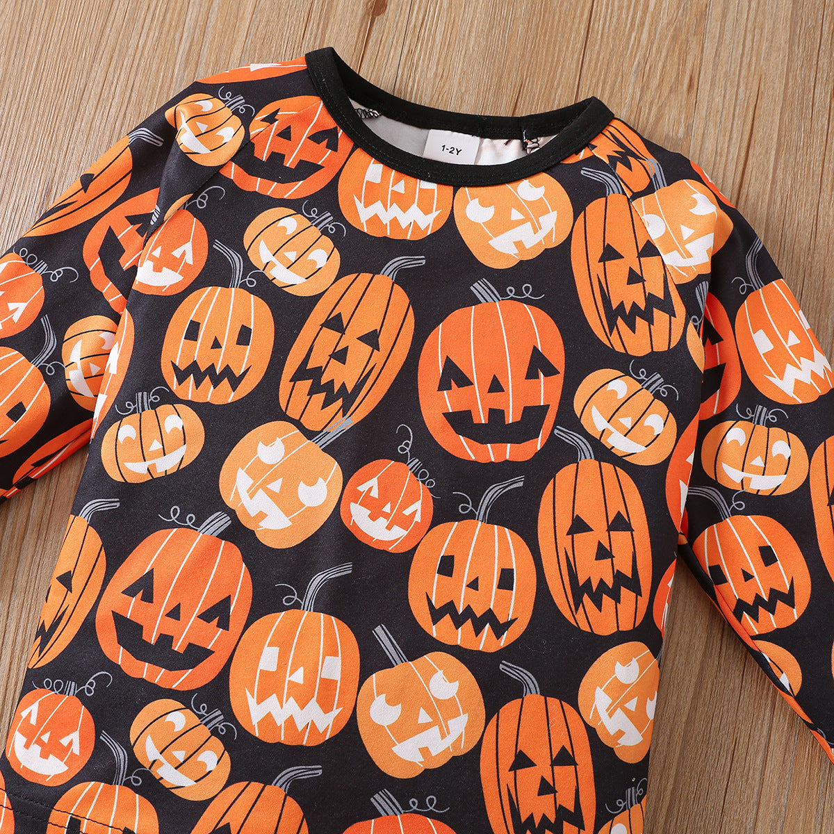 All-Over Pumpkin Print Long Sleeve Top & Pants Set