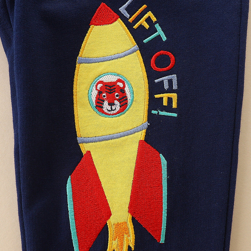 Kids' Rocket Embroidered Jogger Pants