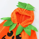 Halloween Pumpkin Fleece Romper Set for Babies & Toddlers