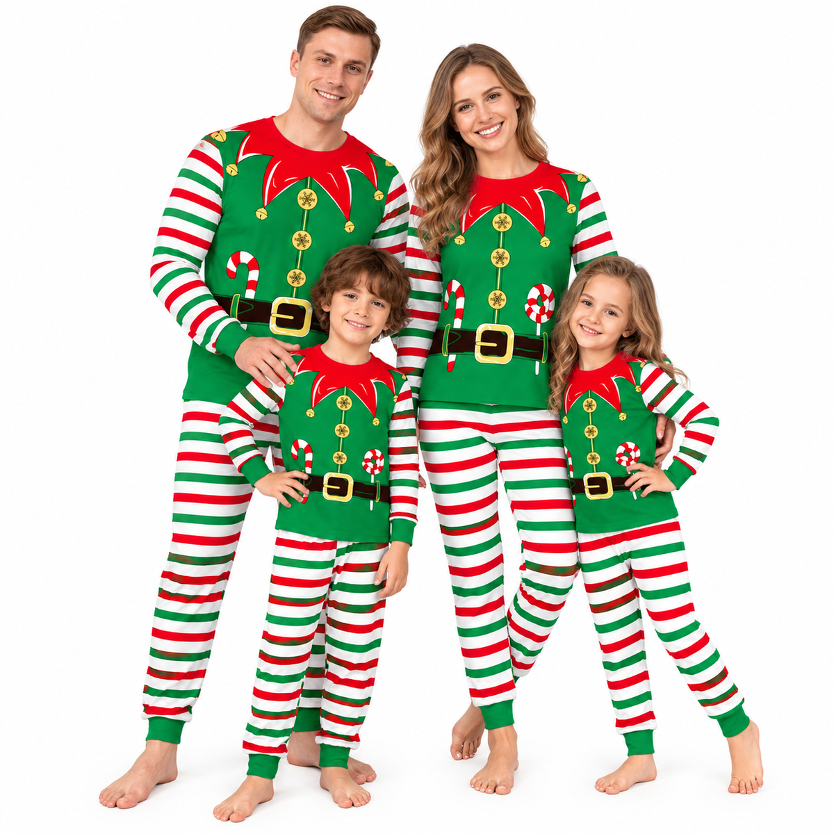 Festive Elf Family Matching Pajamas