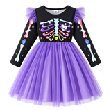 Halloween Skeleton Print Tulle Dress