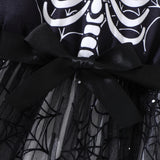 Girls' Halloween Skeleton Spider Web Tutu Dress