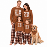 Gingerbread Brown Plaid Family Matching Pajamas