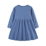 Girls' Animal Embroidered Spotted Long Sleeve Dress