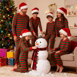 Red Green Stripes Family Matching Pajamas