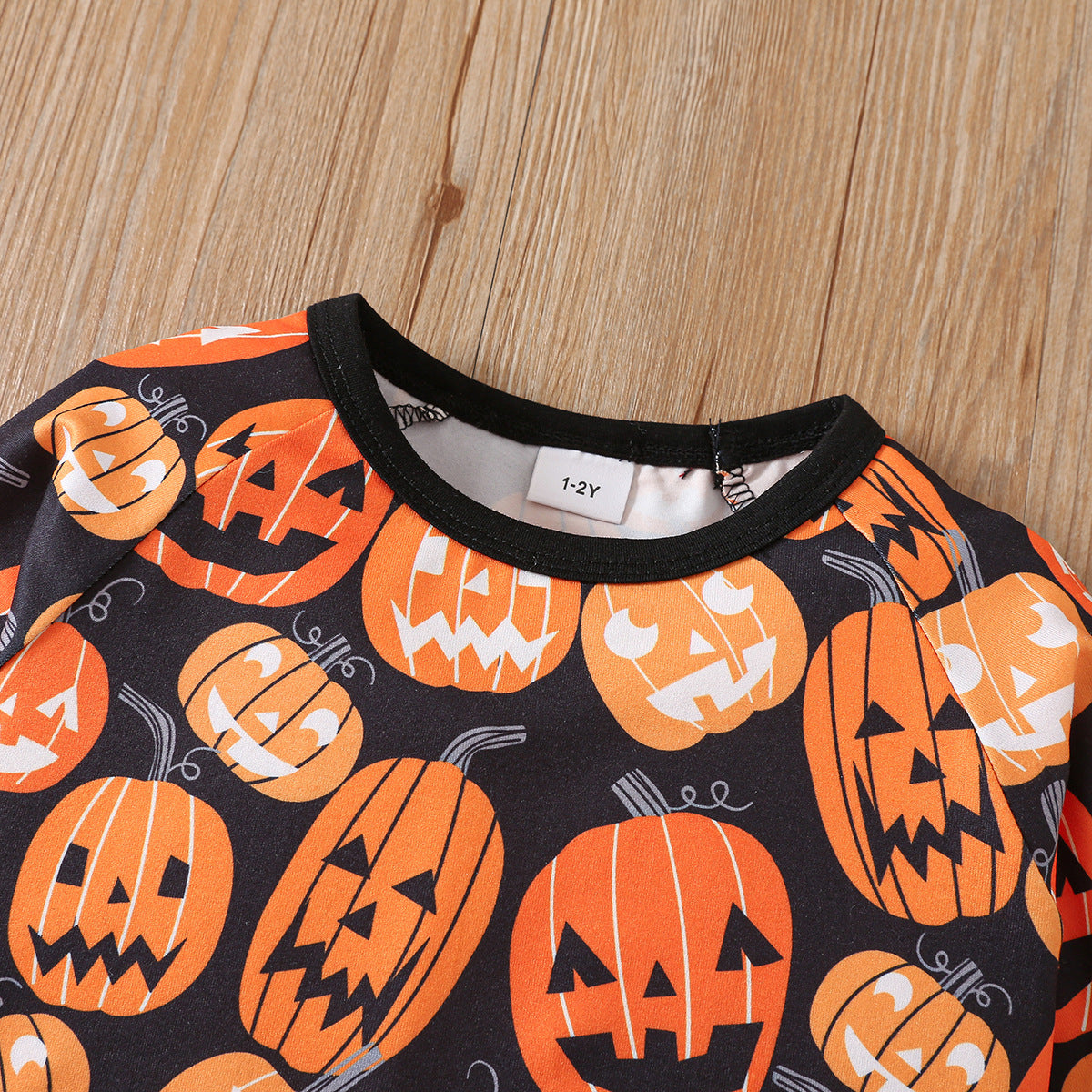 All-Over Pumpkin Print Long Sleeve Top & Pants Set