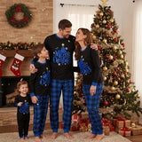 Merry Christmas Blue Plaid Family Matching Christmas Pajamas with Pet