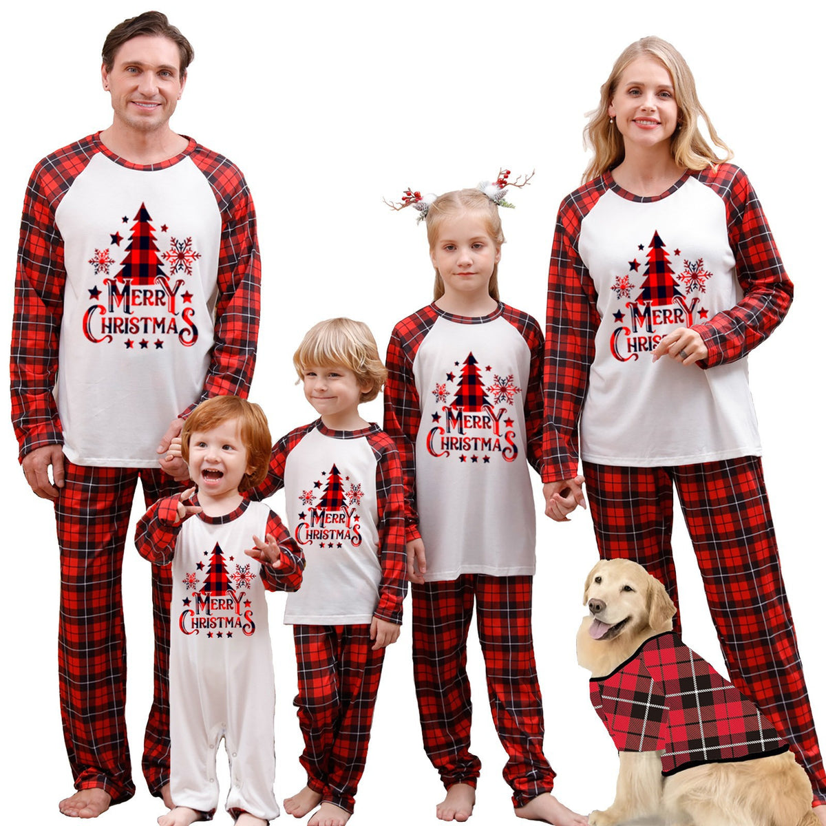 Classic Plaid Christmas Tree Matching Christmas Pajamas