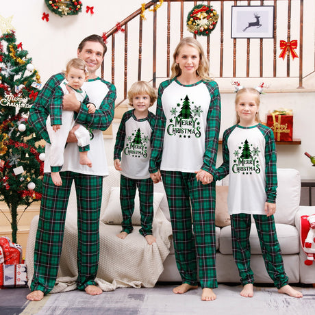 Classic Plaid Christmas Tree Matching Christmas Pajamas