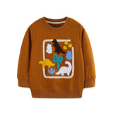 Animal Embroidered Pullover Hoodie