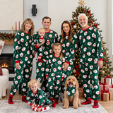 Green Santa Claus Family Matching Christmas Pajamas