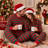 Red Green Stripes Family Matching Pajamas