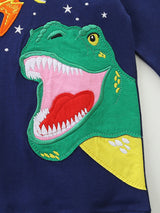 Boys' Dinosaur Embroidered Sweatshirt & Jogger Set 2-Piece Outfit