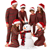 Red Green Stripes Family Matching Pajamas
