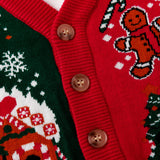 Boys & Girls' Christmas Gingerman Snowman Knit Cardigan