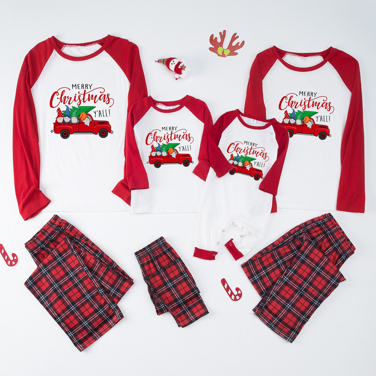 Classic Plaid Car Matching Christmas Pajamas