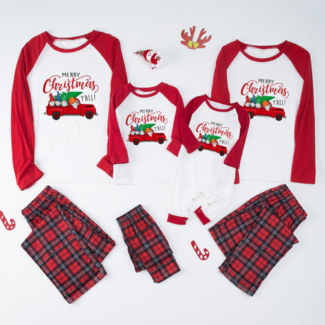 Classic Plaid Car Matching Christmas Pajamas