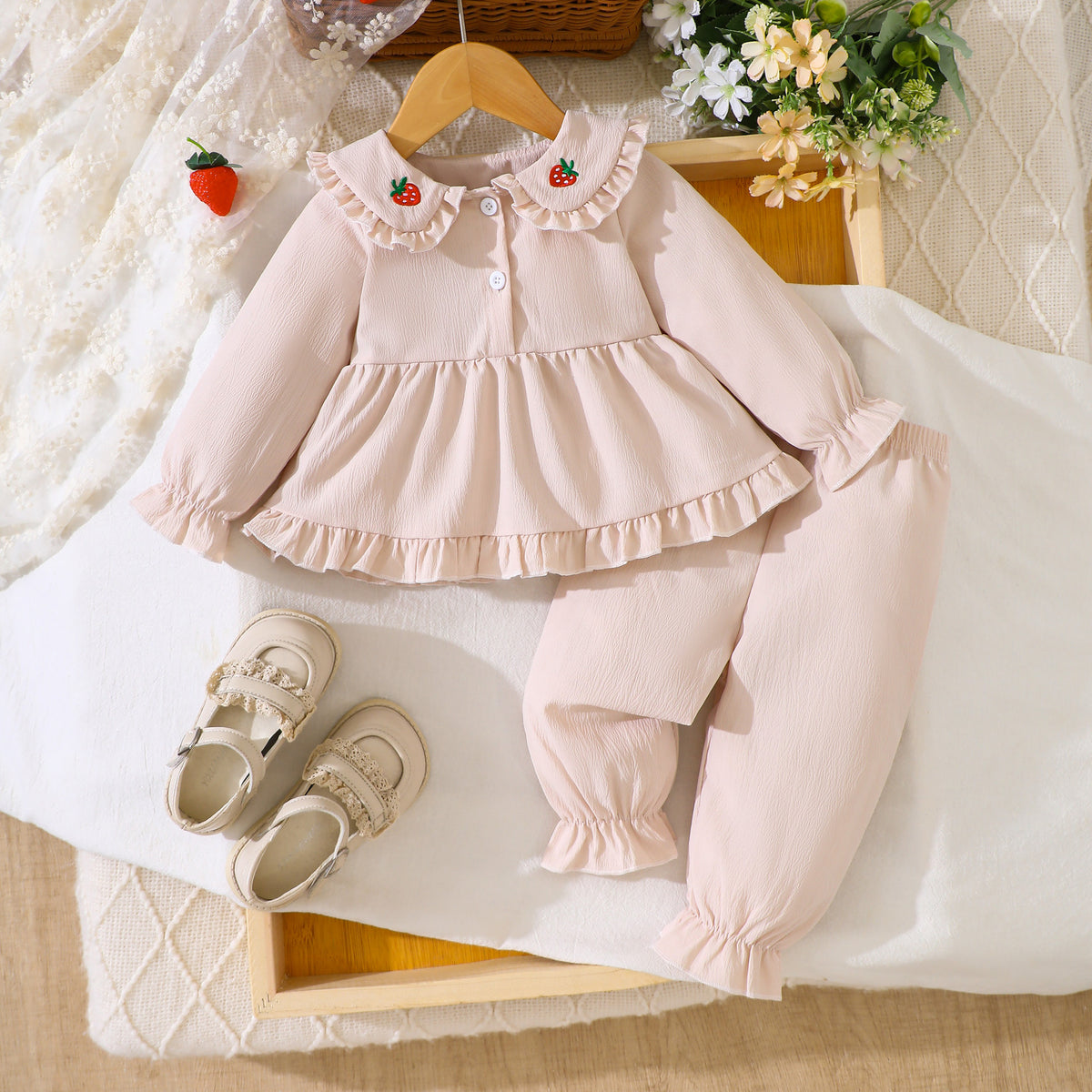 Pink Cherry Doll Two-Piece Set