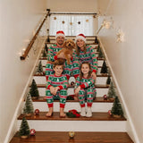 Cartoon Snowflake Reindeer Family Matching Christmas Pajamas