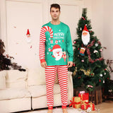 Santa Claus Red Stripes  Family Matching Christmas Pajamas