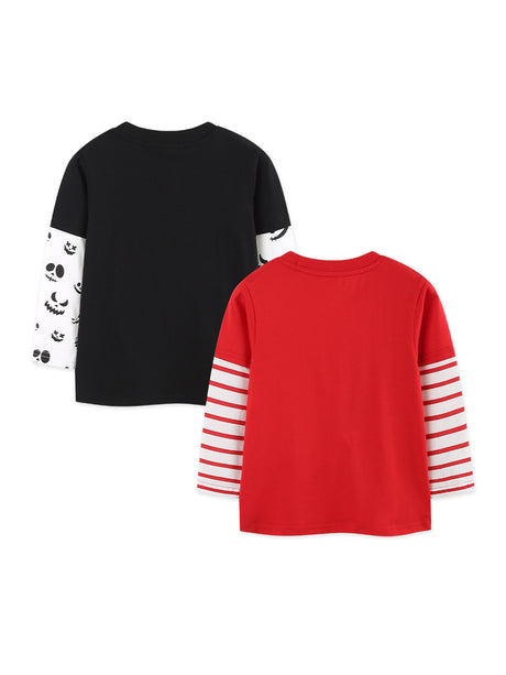 Boys' 2-Pack Halloween & Sports Print Tops