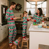 Cartoon Snowflake Reindeer Family Matching Christmas Pajamas