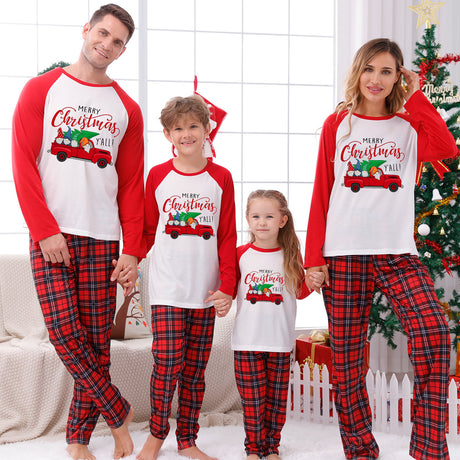 Classic Plaid Car Matching Christmas Pajamas