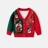 Boys & Girls' Christmas Gingerman Snowman Knit Cardigan