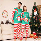 Santa Claus Red Stripes  Family Matching Christmas Pajamas