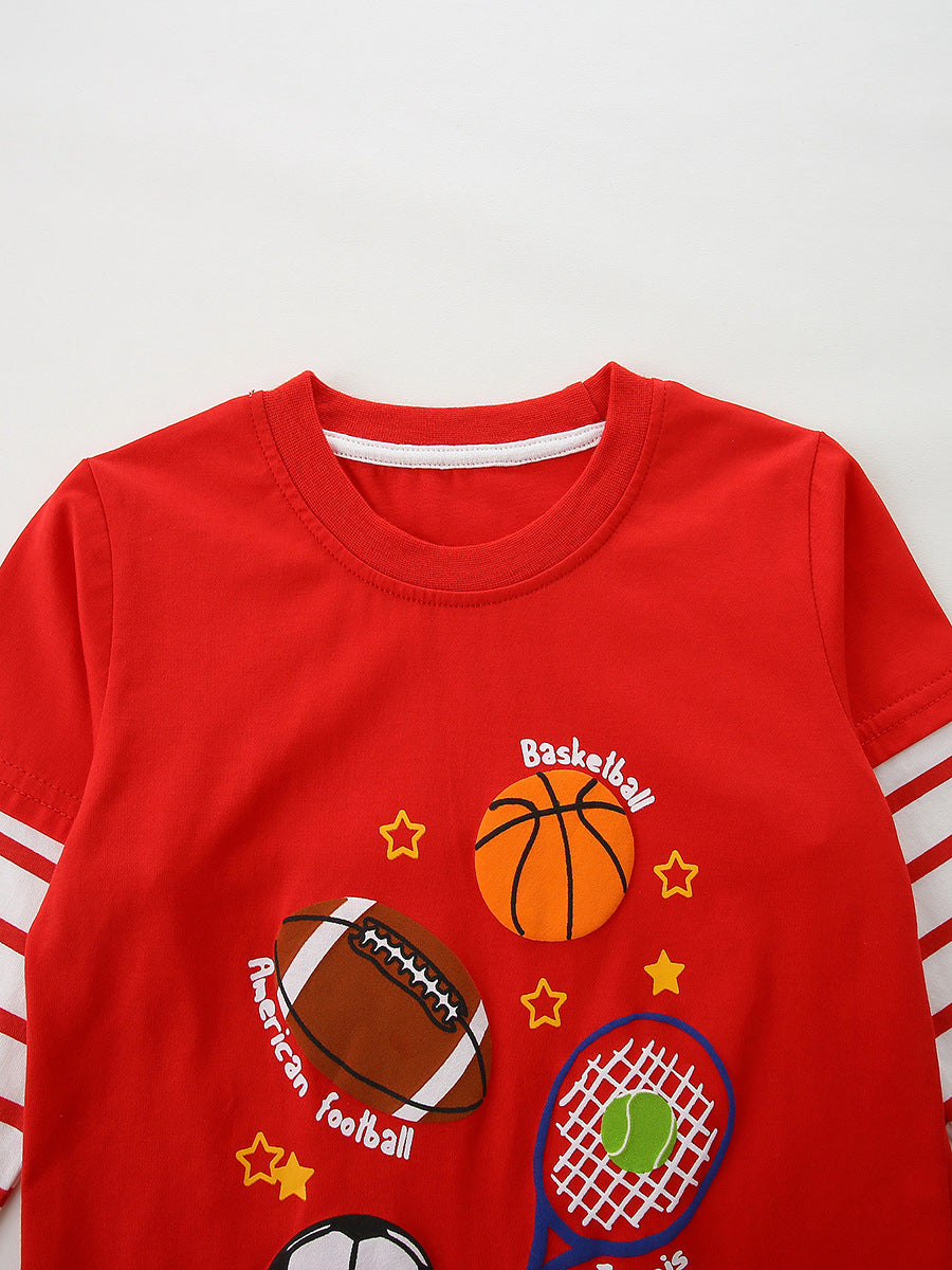 Boys' 2-Pack Halloween & Sports Print Tops