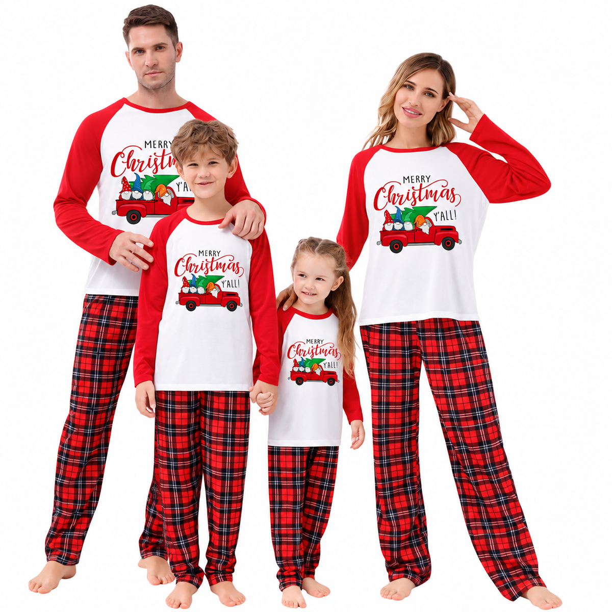 Classic Plaid Car Matching Christmas Pajamas