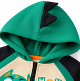 Boys Cute Dinosaur Printed Zip Up Hoodie
