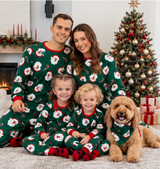 Green Santa Claus Family Matching Christmas Pajamas