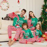 Santa Claus Red Stripes  Family Matching Christmas Pajamas