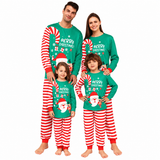 Santa Claus Red Stripes  Family Matching Christmas Pajamas