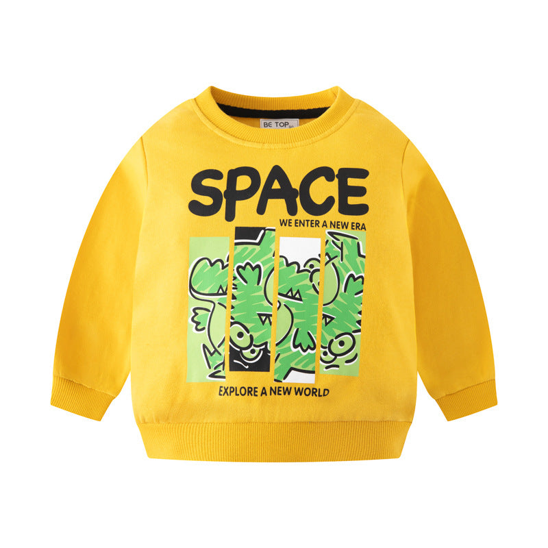 Kids' Dinosaur Space Graphic Letter Pullover
