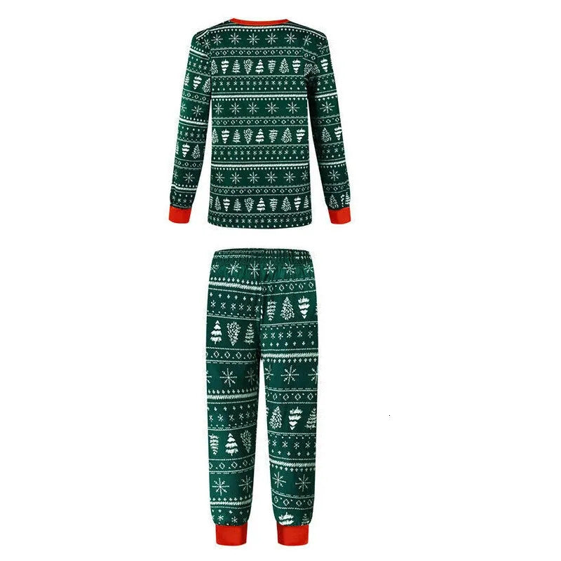Green Christmas Print Family Matching Christmas Pajamas