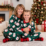 Green Santa Claus Family Matching Christmas Pajamas