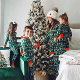 Green Christmas Print Family Matching Christmas Pajamas