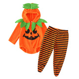 Halloween Pumpkin Fleece Romper Set for Babies & Toddlers
