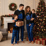 Merry Christmas Blue Plaid Family Matching Christmas Pajamas with Pet