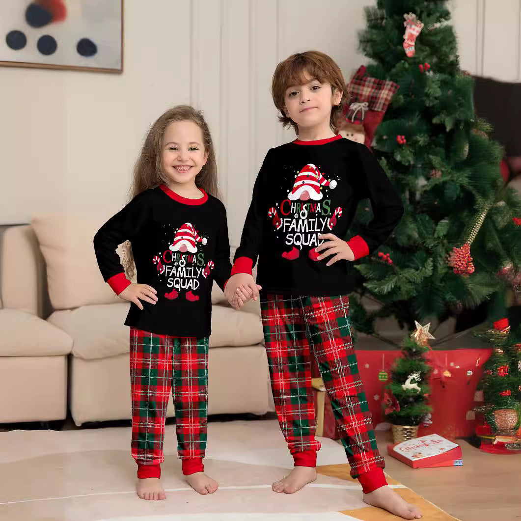 Santa Hat Red & Green Plaid Family Matching Christmas Pajamas