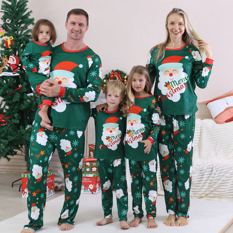 Santa Claus Snowflakes Matching Christmas Pajamas