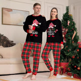 Santa Hat Red & Green Plaid Family Matching Christmas Pajamas